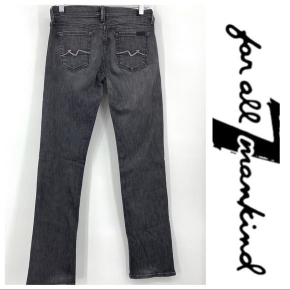 💕SALE💕 7 for all Mankind Gray Straight Leg Jeans - Picture 3 of 8